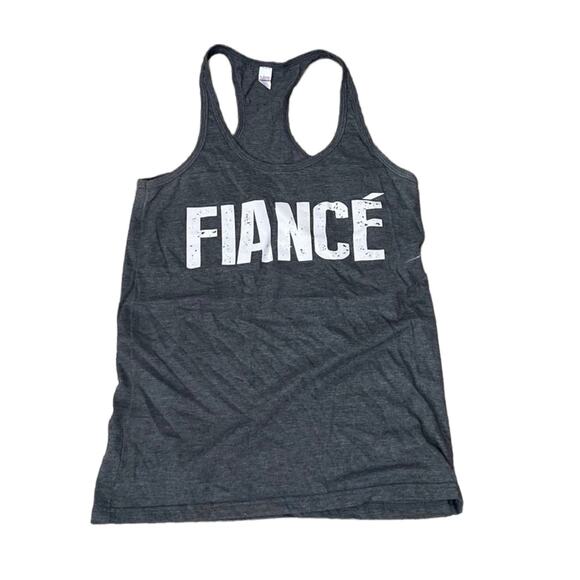 FIANCÉ Graphic Tank Top Charcoal Gray Graphic Muscle Tee Tank Fiance Large - Picture 1 of 6